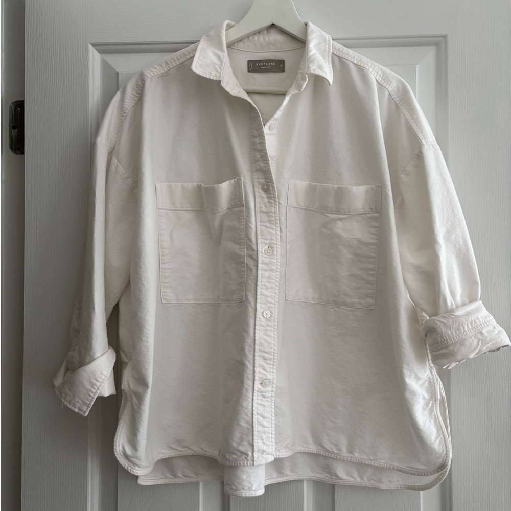 Everlane White Button-Down Shirt with Chest Pockets